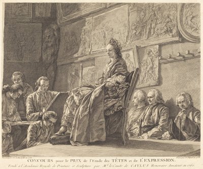 Wettbewerb um den Preis für das Studium der Köpfe und Ausdruck von Jean Jacques Flipart after Charles Nicolas Cochin II