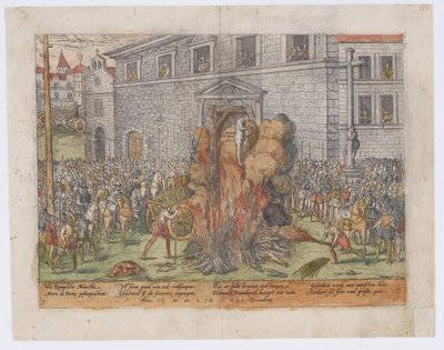 Die Hinrichtung von Anne du Bourg am 23. Dezember 1559, 1568 von Jean Jacques Perrissin