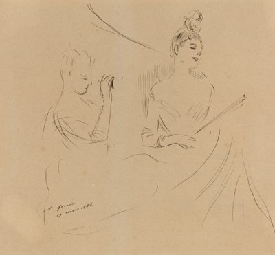Zwei Damen in einer Loge, 1886 von Jean Louis Forain