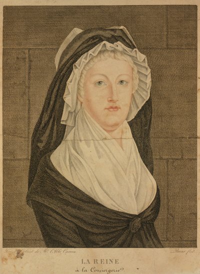 Marie Antoinette als Gefangene in der Conciergerie, 1793 von Jean Louis Prieur