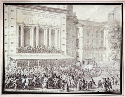 Das Volk schließt die Türen der Oper: 12. Juli von Jean Louis the Younger Prieur