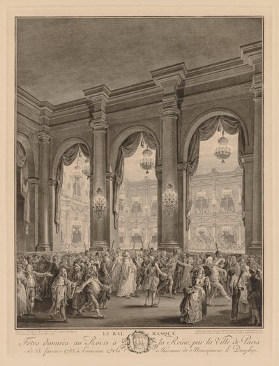 Der Maskenball im Hôtel de Ville, 23. Januar 1782 von Jean Michel the Younger Moreau