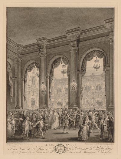 Maskenball im Hôtel de Ville, 23. Januar 1782 von Jean Michel the Younger Moreau