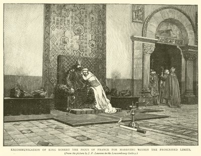 Exkommunikation von König Robert dem Frommen von Frankreich wegen Heirat innerhalb der verbotenen Grenzen von Jean Paul Laurens