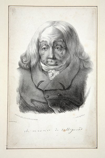 Porträt von Talleyrand, im Alter von 79 Jahren, veröffentlicht 1835 von Jean Pierre (after) Dantan