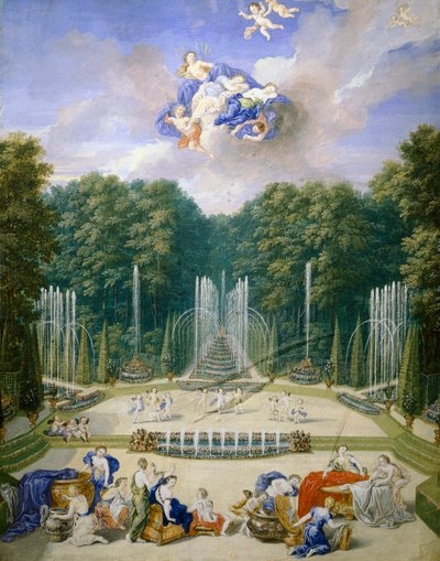 Wasserspiele in den Gärten von Versailles, von Jean Cotelle von Jean the Younger Cotelle