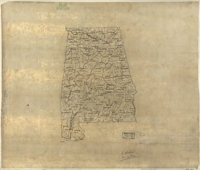 Grundkarte von Alabama von Jedediah Hotchkiss