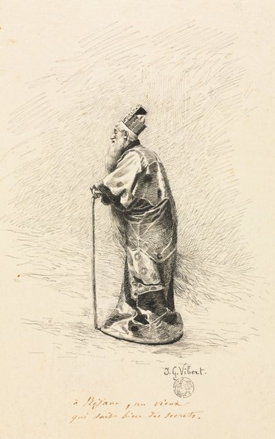 Studie für den Magier in Conte de Fée Geschichte einer Fee, 1800er von Jehan Georges Vibert