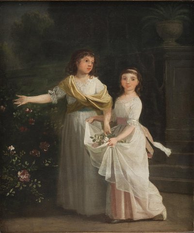Generalkonsul Johan Christian Pingels Töchter in einem Garten von Jens Juel