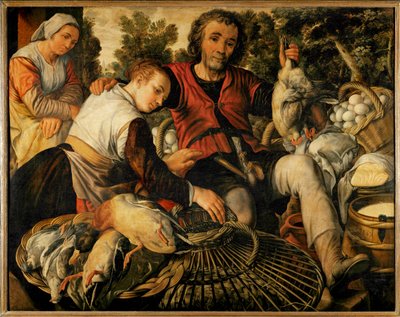 Bauern auf dem Markt von Joachim Bueckelaer