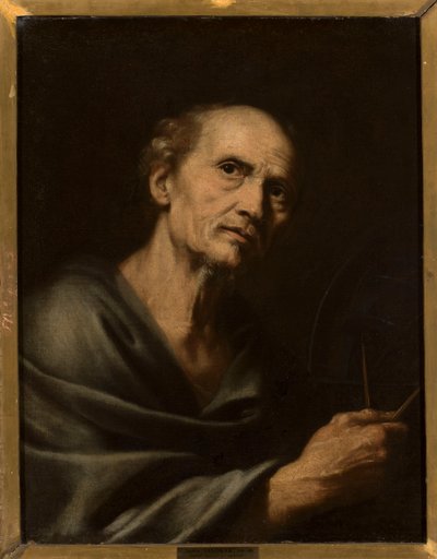 Porträt eines Mannes mit Zirkel von Joachim von Sandrart