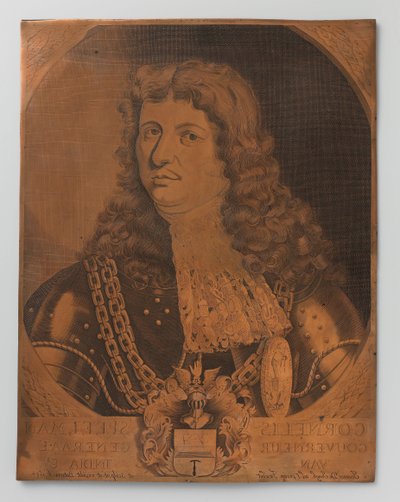 Kupferstichplatte mit Porträt (Bruststück) von Cornelis Speelman 1640-1684, Generalgouverneur von Niederländisch-Indien 1681-1684 von Joannes de Jongh
