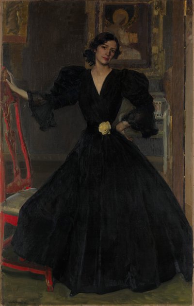 Señora de Sorolla in Schwarz von Joaquín Sorolla