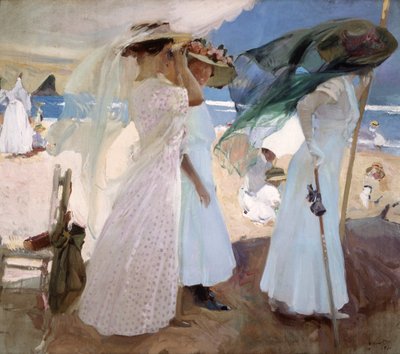 Unter der Markise, Zarauz von Joaquin Sorolla y Bastida