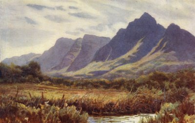 Kap-Halbinsel, Südafrika: Tafelberg von Cape Flats (Farblitho) von Joaquin Xaudaru y Echau