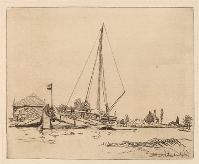 Das vertäute Boot (La Barque amarrée) von Johan Barthold Jongkind