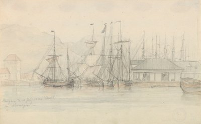 Hafen von Bergen von Johan Christian Dahl