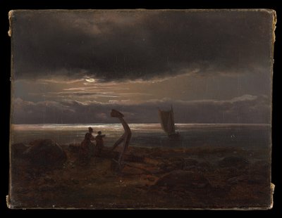 Mutter und Kind am Meer von Johan Christian Dahl