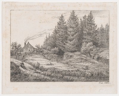 Bauernhütte am Waldrand von Johan Christian Dahl