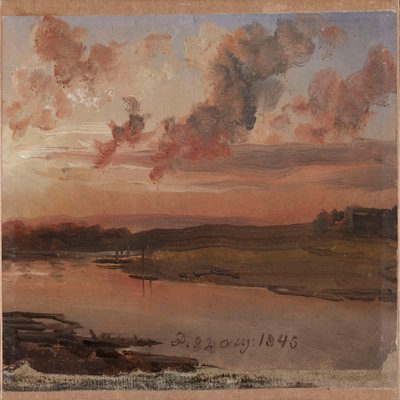 Die Elbe am Abend von Johan Christian Dahl