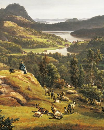 Ansicht des Lysenklosters bei Bergen (Detail) von Johan Christian Dahl