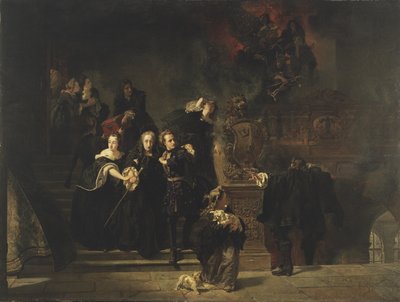 Das Feuer im Königlichen Palast, Stockholm, 7. Mai 1697 von Johan Fredrik Hockert