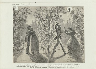 Karikatur über den Einfluss des Mondes, 1865 von Johan Michaël Schmidt Crans