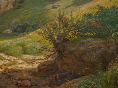 Eine dänische Küste, Blick von Kitnæs auf den Roskilde-Fjord, Seeland von Johan Thomas Lundbye