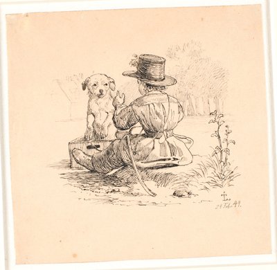 Die Kutschfahrt. Illustration zu Kaalunds "Fabeln für Kinder". Siehe Kommentar aus dem Arkatalog. von Johan Thomas Lundbye