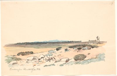 Landschaft von Hornbæk mit der Plantage und Kullen im Hintergrund von Johan Thomas Lundbye