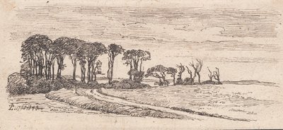 Landschaft mit einer Reihe von Bäumen von Johan Thomas Lundbye