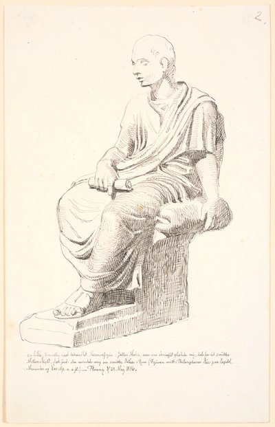 Studie nach einer Figur eines sitzenden Mannes von Johan Thomas Lundbye