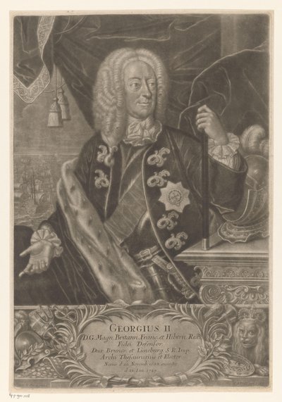 Porträt von George II., König von Großbritannien von Johann Andreas Pfeffel (der Jüngere) (possibly)