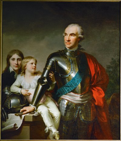 Der Graf Stanislas Felix Potocki und seine zwei Söhne Felix-Georg und Stanislas von Johann Baptist Edler von Lampi