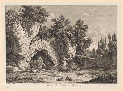 Überrest des Theaters in Albano von Johann Christian Reinhart