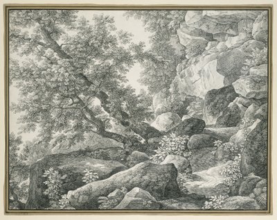Felslandschaft mit Bäumen von Johann Christian Reinhart