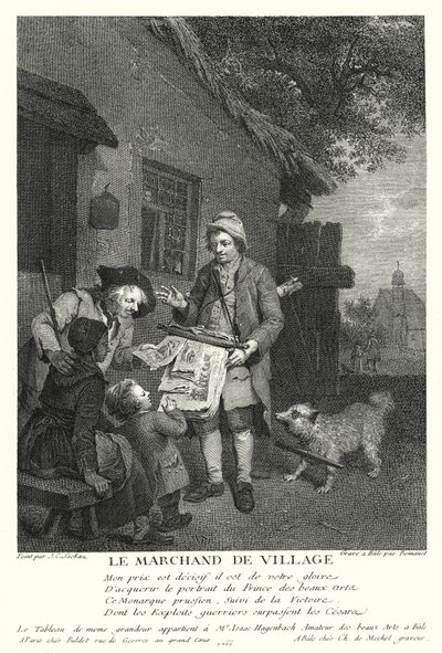 Der Dorfhändler (Stich) von Johann Conrad Seekatz
