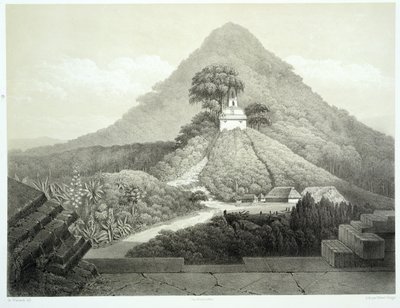 Malerische Ansicht am Tempel des Kreuzes, Palenque, Tafel 20 aus 