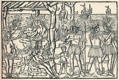 Die erste Darstellung der Menschen der Neuen Welt von Johann Froschauer