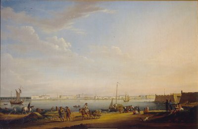 Blick auf den Palastplatz und den Sommergarten vom Petersburger Bezirk, um 1800 von Johann Georg Mayr