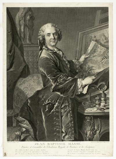 Porträt von Jean Baptiste Massé von Johann Georg Wille
