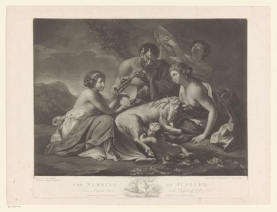 Jupiter wird von der Ziege Amalthea gesäugt von Johann Gerard Huck