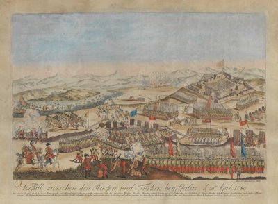Zwischenfall zwischen den russischen und osmanischen Armeen bei Galati am 20. April 1789, 1789 von Johann Hieronymus Loeschenkohl