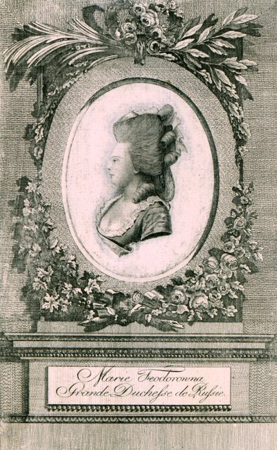 Porträt der Großherzogin Maria Fjodorowna Sophie Dorothea von Württemberg 1759-1828, 1781 von Johann Hieronymus Loeschenkohl