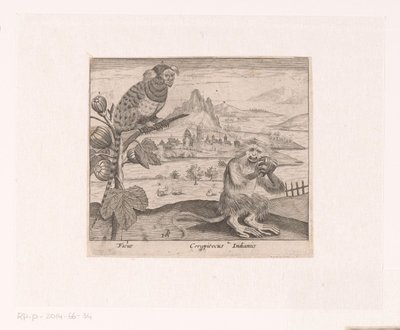 Serie von Drucken mit Blumen und Tieren in einer Landschaft von Johann Hogenberg