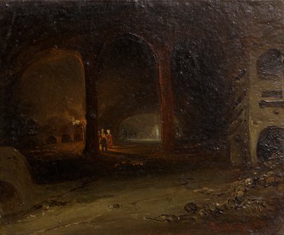 Besucher in einem unterirdischen Gewölbe von Johann Nepomuk Ender