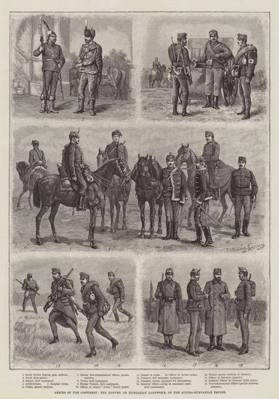 Armeen des Kontinents, die Honved oder ungarische Landwehr des österreichisch-ungarischen Reiches von Johann Nepomuk Schonberg