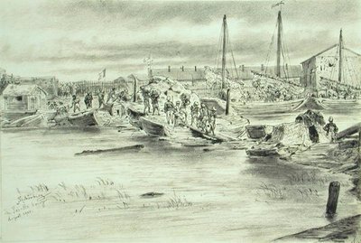 Die Pei-Ho-Brücke, August 1900 von Johann Nepomuk Schonberg