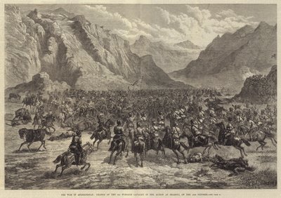Der Krieg in Afghanistan, Angriff der 2. Punjab-Kavallerie in der Schlacht bei Shahjui, am 24. Oktober von Johann Nepomuk Schonberg