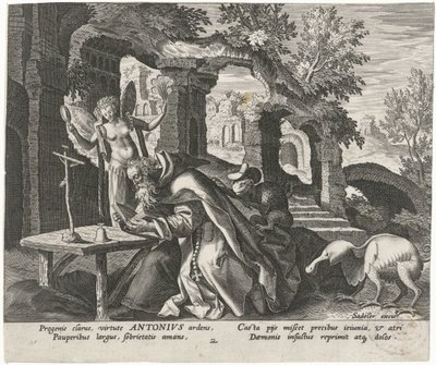 Antonius der Große als Einsiedler von Johann Sadeler (I)